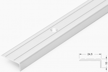 Winkelprofil 10x24,5mm, Alu silber matt gebohrt, 270cm