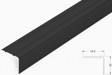 Winkelprofil 20x24,5mm, Alu schwarz matt selbstklebend, 270cm