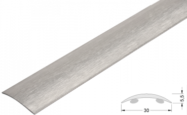 Übergangsprofil 30x1mm, Edelstahl matt gebürstet selbstklebend, 270cm