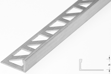 Edge trim 2,5mm, alu nature, 250cm